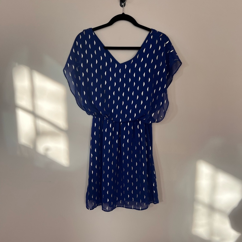 Francesca’s Collections Elegant Blue Chiffon Dress